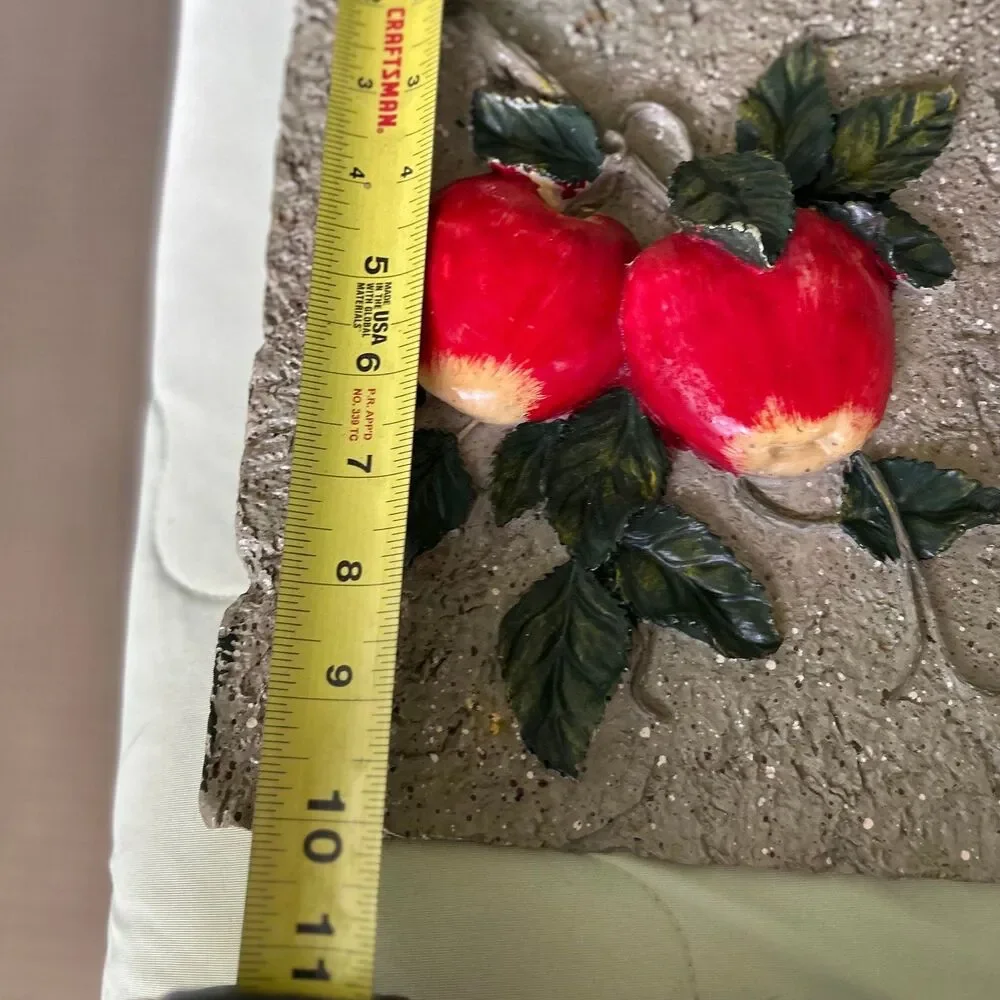 Farmhouse Vintage + Rustic 3D Crimson Red Apples Wall Plaque